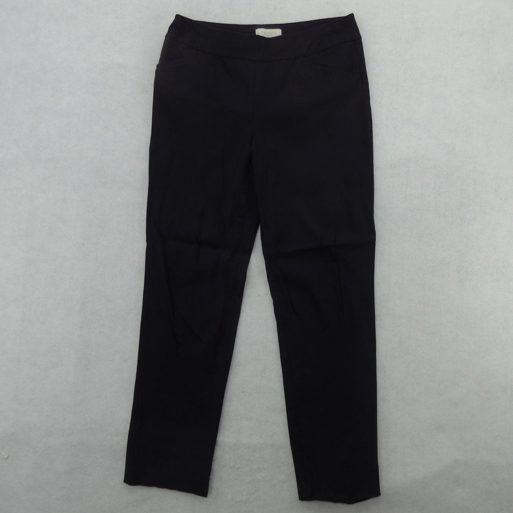 Talbots Pants Womens 10 Black Pull On Tapered Leg Stretch Dress Work Office
